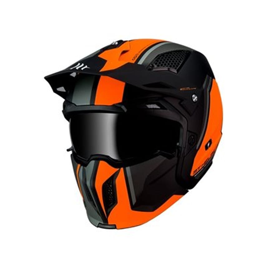 CASCO MT STREETFIGHTER TWIN C4 NARANJA FLUOR MATE