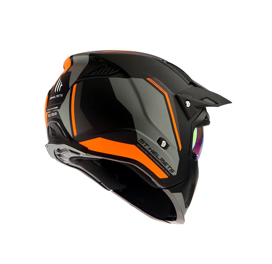 CASCO MT STREETFIGHTER TWIN C4 NARANJA FLUOR MATE