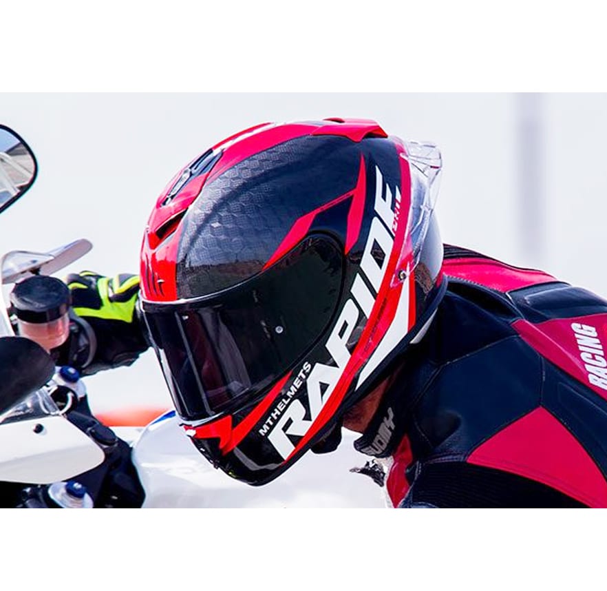 CASCO MT RAPIDE PRO CARBON C5 ROJO BRILLO