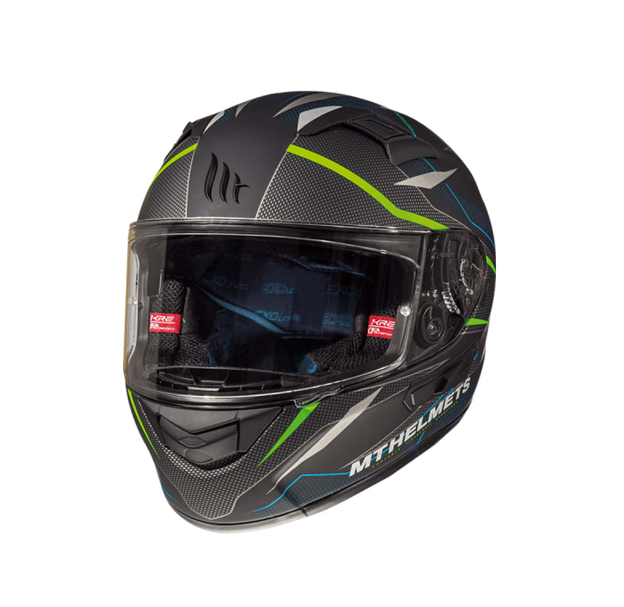CASCO MT KRE SV INTREPID C1 NEGRO/VERDE FLUOR MATTE