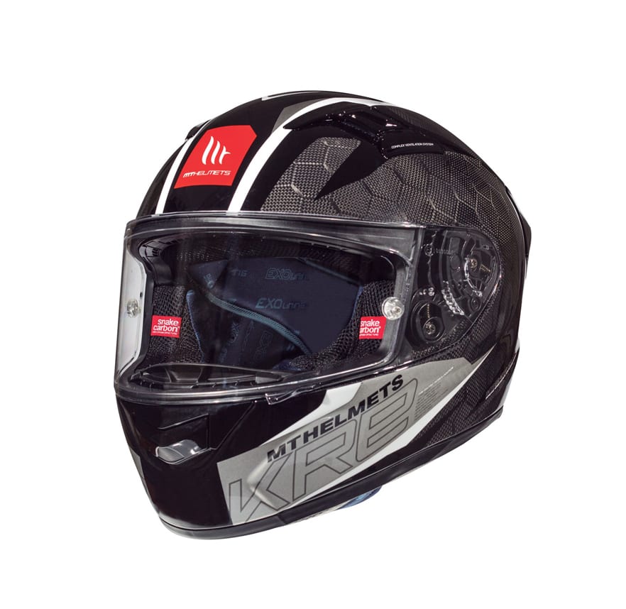 CASCO MT KRE SNAKE CARBON 2.0 A0 BLANCO BRILLO