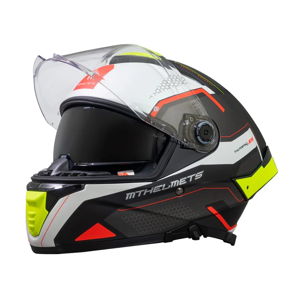 CASCO MT FF118SV THUNDER 4 SV JERK D3 AMARILLO FLUOR PERLA MATE + PLK