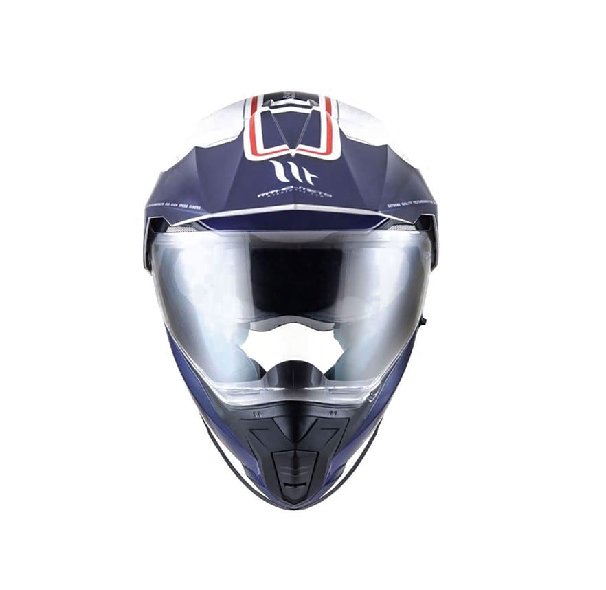 CASCO MT SYNCHRONY DUO SPORT BCO/AZUL/ROJO BRILLO
