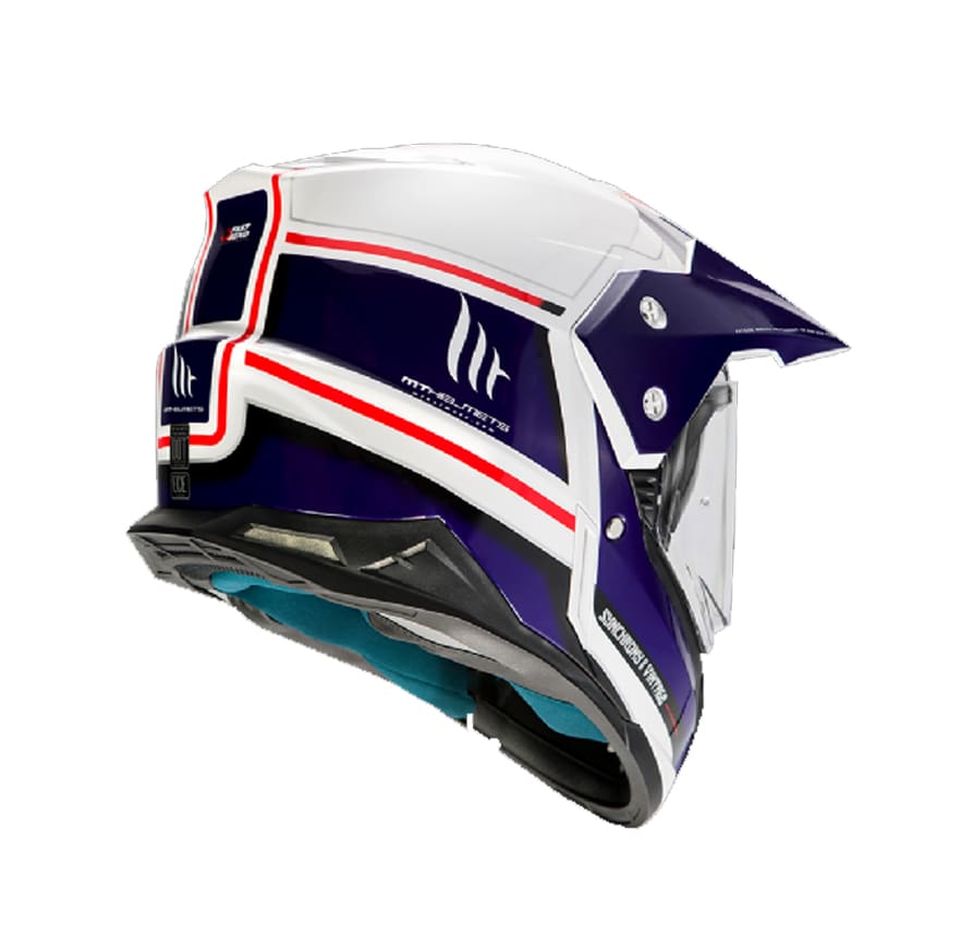 CASCO MT SYNCHRONY DUO SPORT BCO/AZUL/ROJO BRILLO