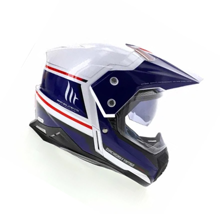 CASCO MT SYNCHRONY DUO SPORT BCO/AZUL/ROJO BRILLO