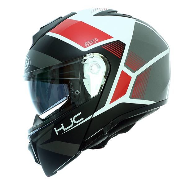 CASCO HJC I90 HOLLEN MC1SF BLANCO/NEGRO/ROJO