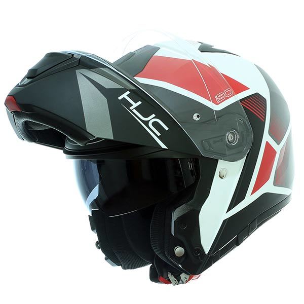 CASCO HJC I90 HOLLEN MC1SF BLANCO/NEGRO/ROJO