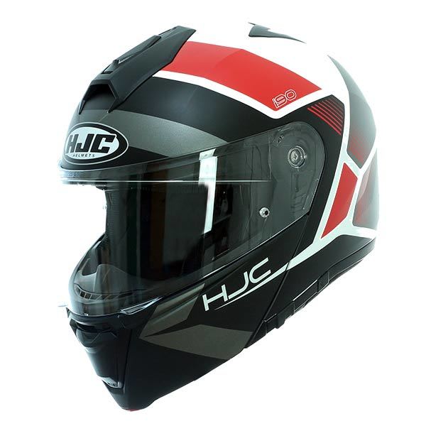 CASCO HJC I90 HOLLEN MC1SF BLANCO/NEGRO/ROJO