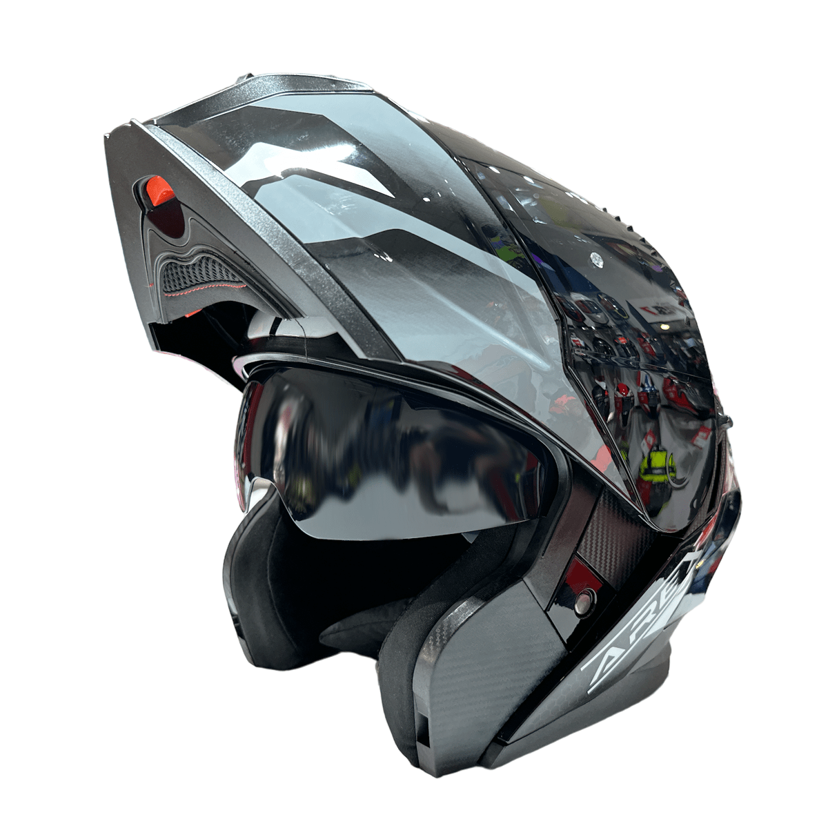 CASCO ABATIBLE AREX MR-903 SHOT BLANCO GRIS