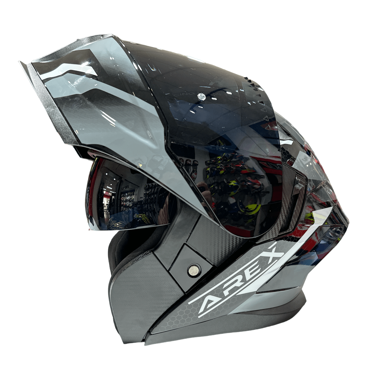CASCO ABATIBLE AREX MR-903 SHOT BLANCO GRIS