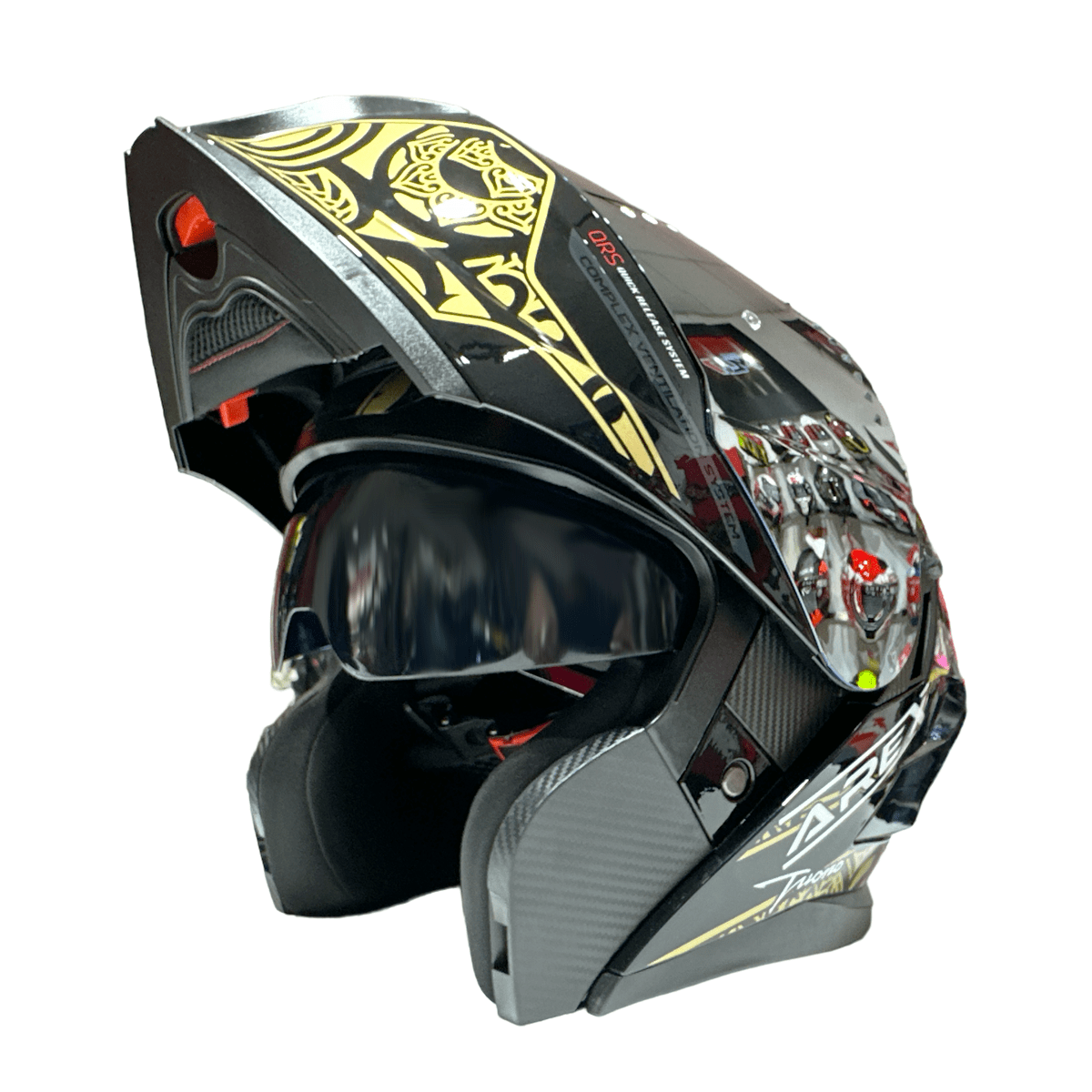CASCO ABATIBLE AREX MR-903 EDGE NEGRO DORADO