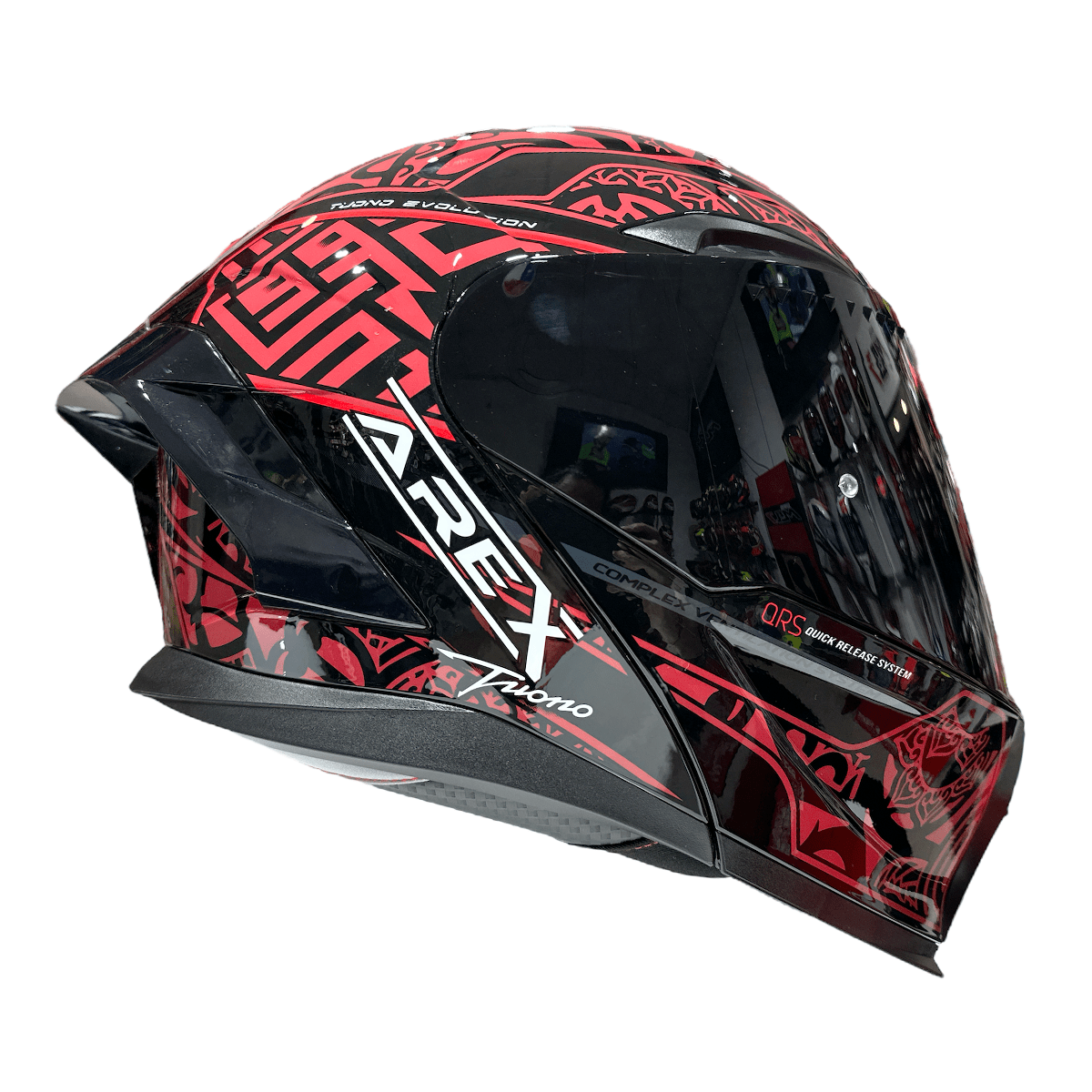 CASCO ABATIBLE AREX MR-903 EDGE NEGRO ROJO