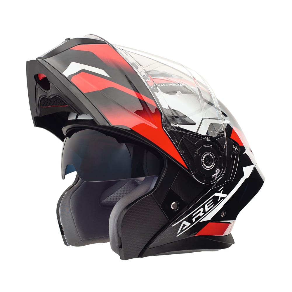 CASCO ABATIBLE AREX MR-903 SHOT BLANCO ROJO