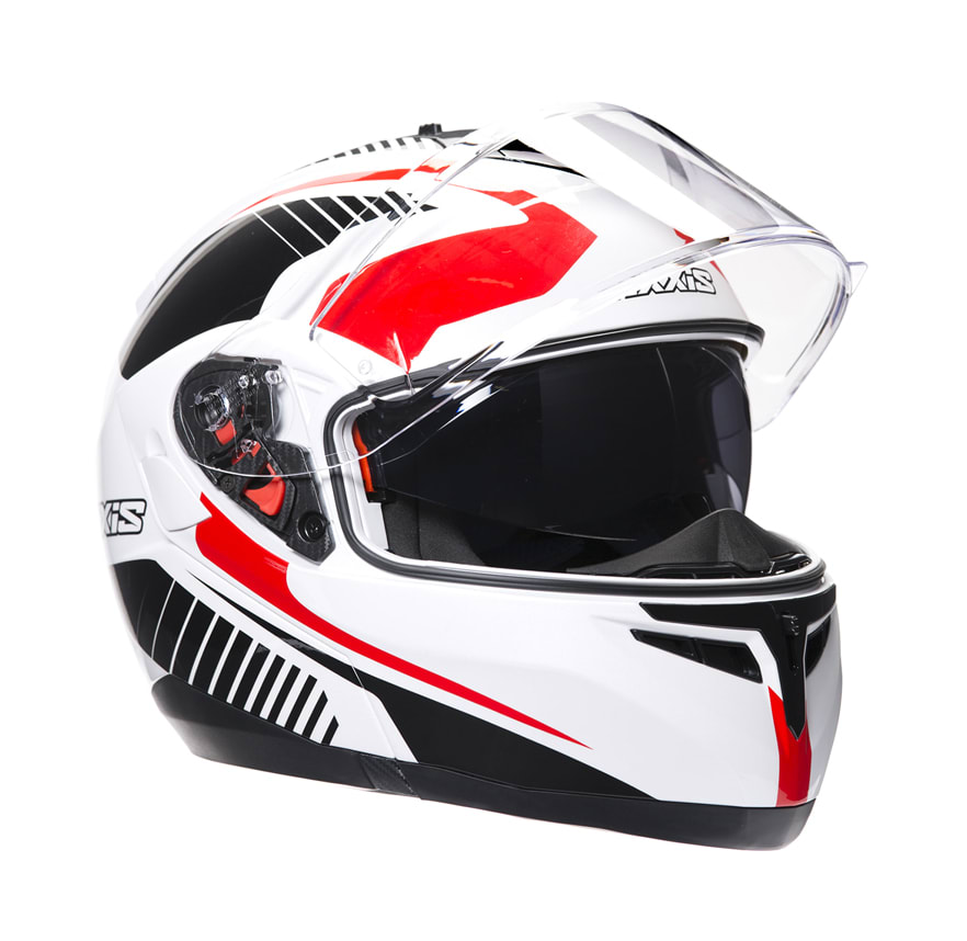 CASCO AXXIS OPTIMUS QUEST BCO/NEG/ROJO