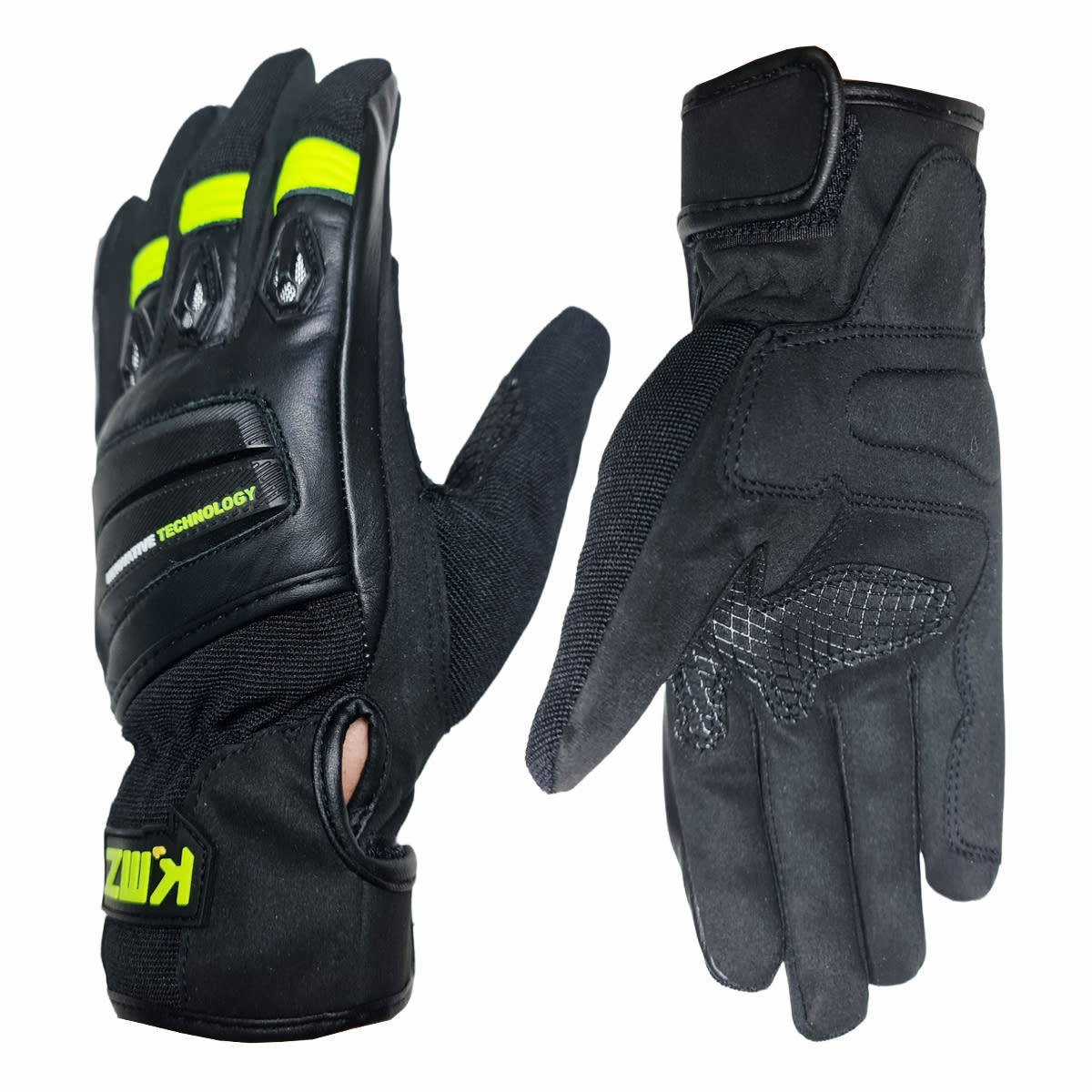 GUANTES CUERO KMZ RAPTOR II NEGRO/AMARILLO