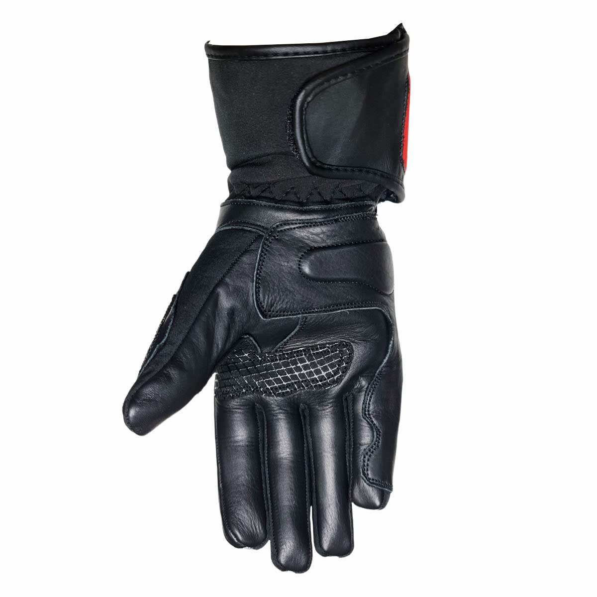 GUANTE CUERO KMZ FORBIDEN NEGRO/ROJO