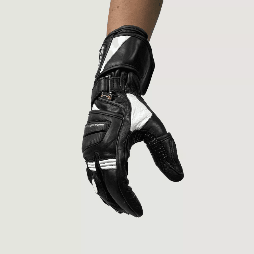 GUANTE CUERO KMZ PRIMAL NEGRO/BLANCO