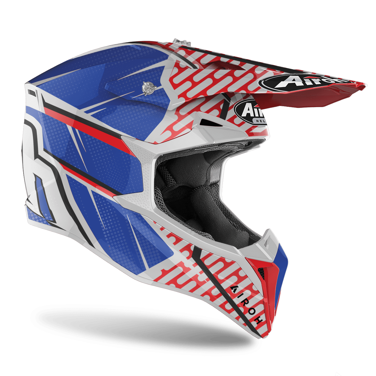 CASCO AIROH WRAAP IDOL ROJO AZUL BRILLO