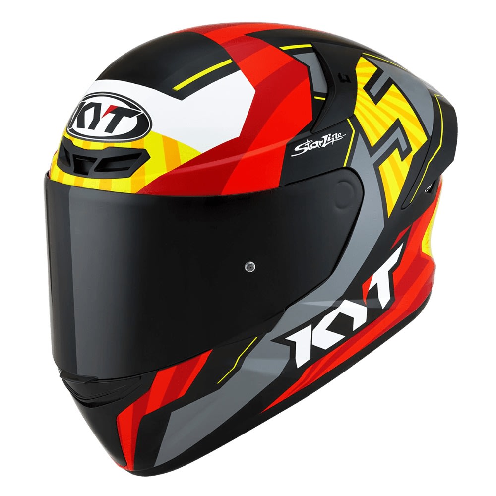 CASCO KYT TT-COURSE FLUX NEGRO GRIS ROJO