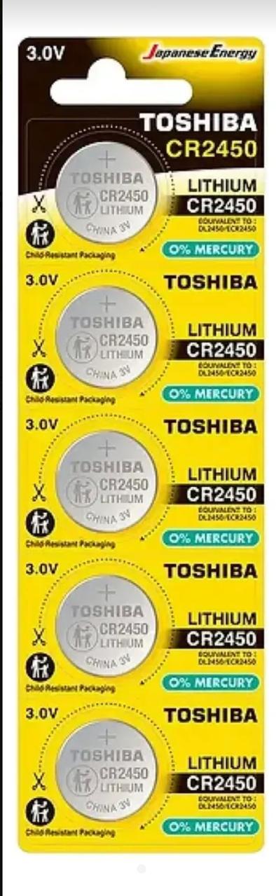 108167 CR2450  TOSHIBA BLISTER X 5 UNIDADES