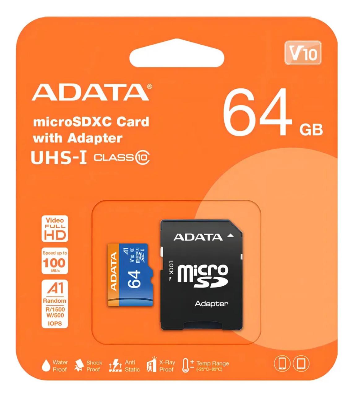 ELEC TARJETA MEMORIA ADATA 64GB C10