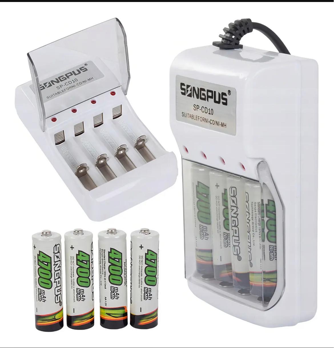 ELEC BATERIA AAX4 RECARGABLE +CARGADOR 220V 4700MAH