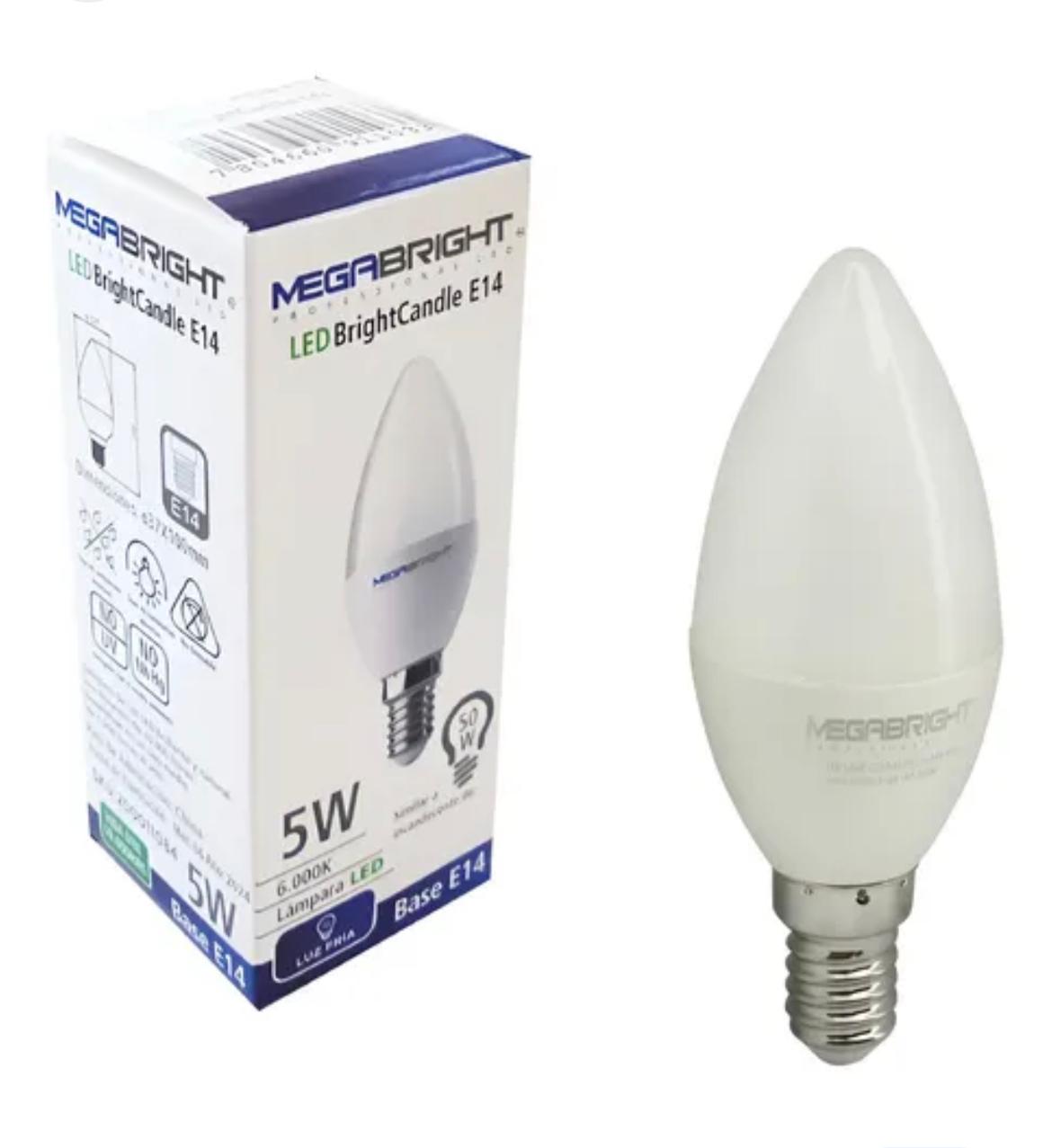 ELEK 911033 AMPOLLETA MEGABRIGHT VELA E14 5W 6000K