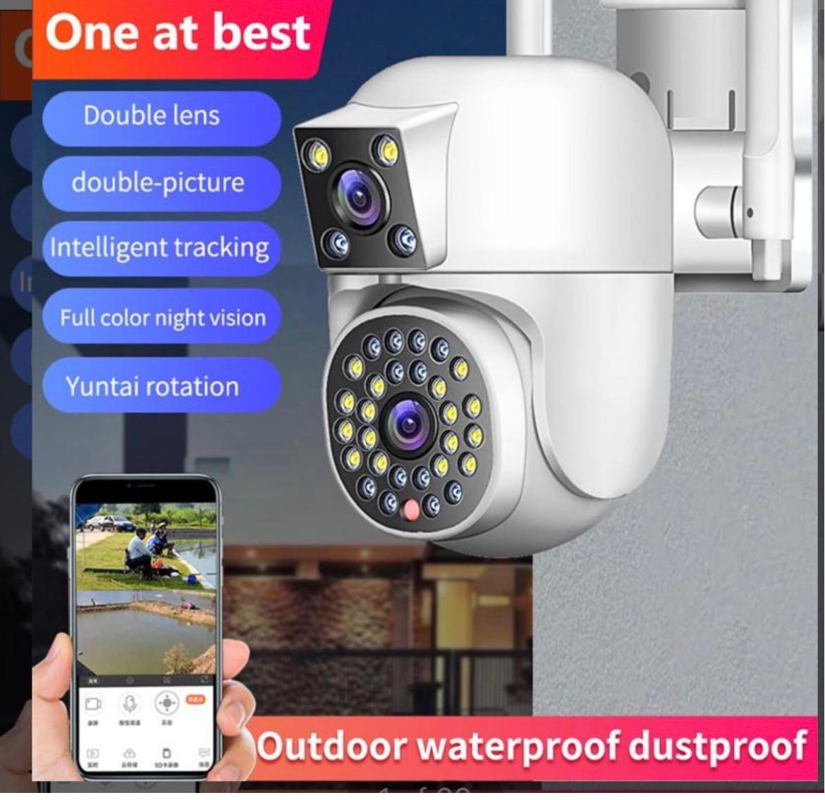 HAO881 CAMARA EXTERIOR DOBLE LENTE APP V380 4G VISION 360
