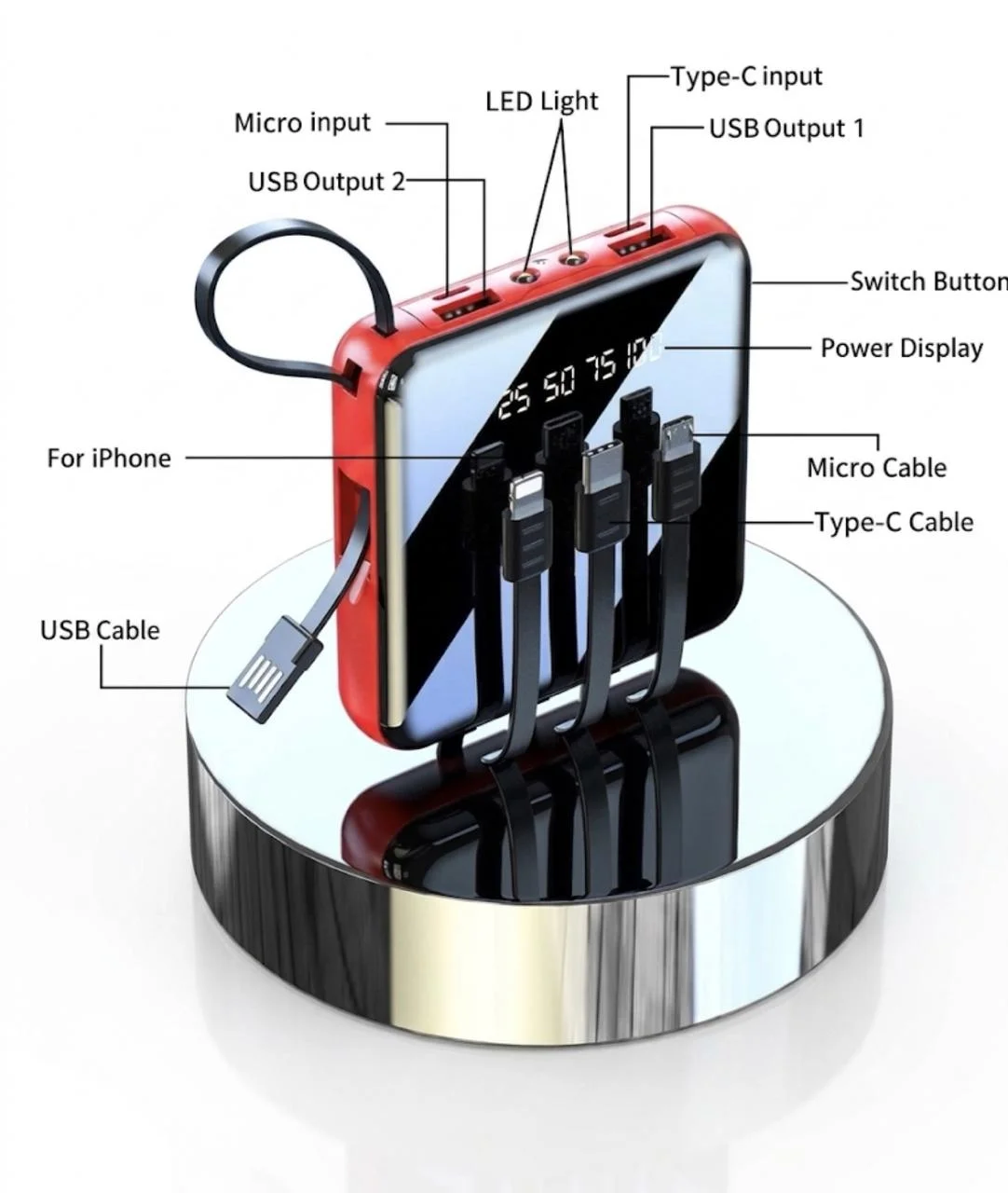 ELEK PAWER BANK CUADRADO ZLC-14817 10000MAH