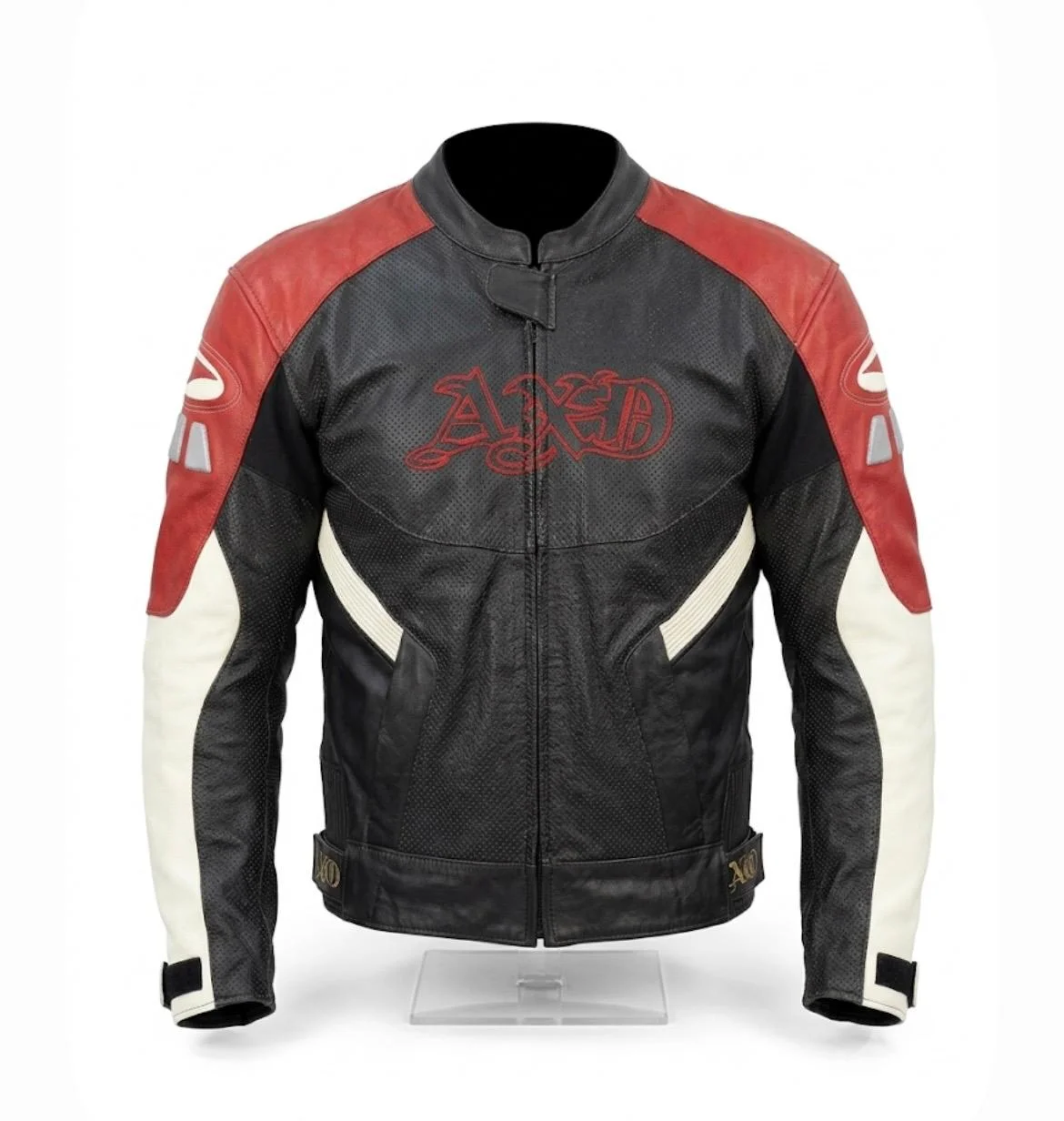 2DA SELECCION CHAQUETA CUERO SICARIO NEGRA/ROJA XL