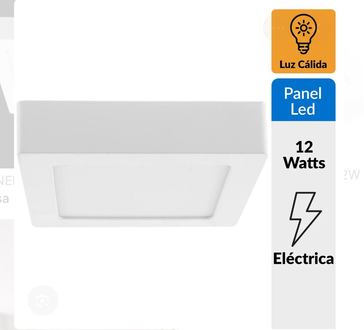 ELEK 1020339 PLAFON LED 12W CUADRADO SOBREPUESTO LUZ FRIA