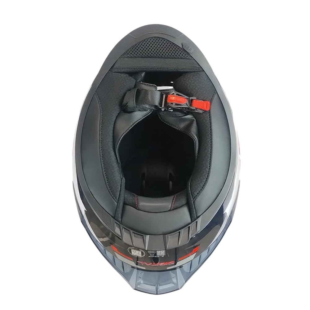 CASCO LS2 FF816 COSMOS BEATS GRIS ROJO