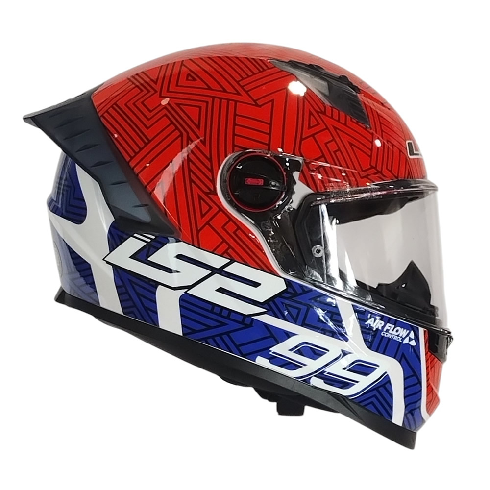 CASCO LS2 FF816 COSMOS TIEMPO BLANCO AZUL ROJO