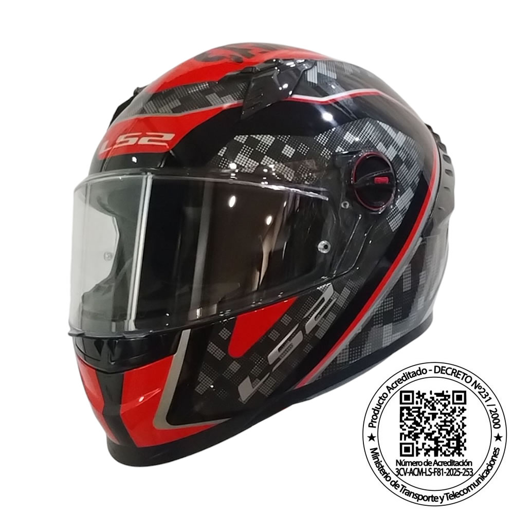 CASCO LS2 FF816 COSMOS STRIKE GRIS ROJO BRILLO