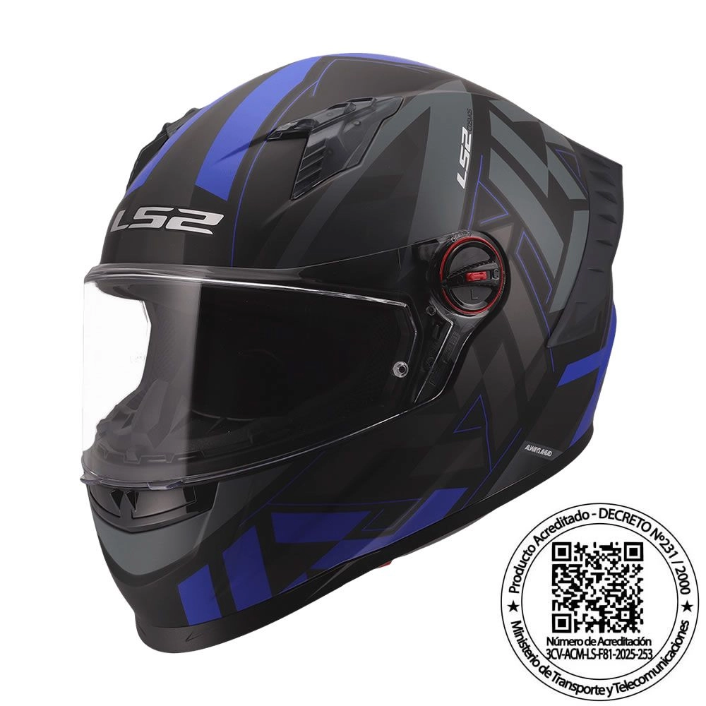 CASCO LS2 FF816 COSMOS PASKAL NEGRO AZUL MATE
