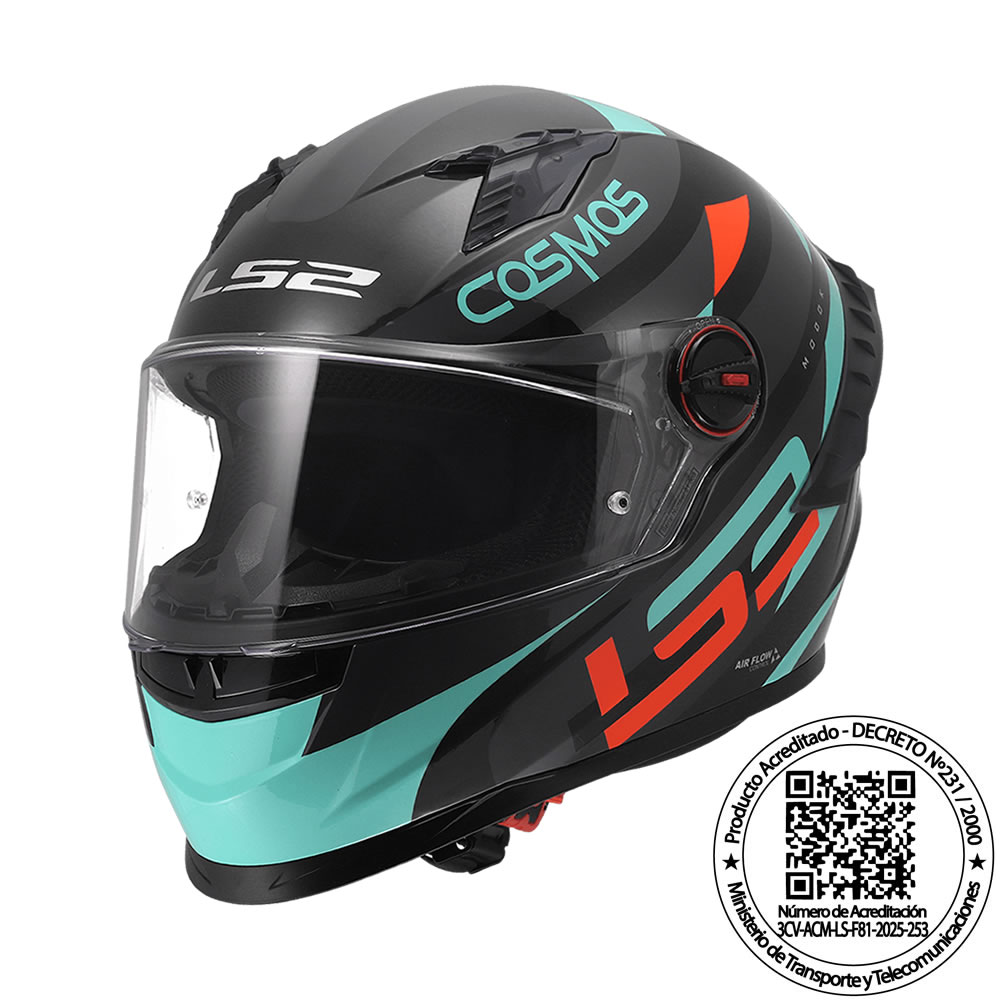 CASCO LS2 FF816 COSMOS MODOK NEGRO VERDE NARANJA MATE ST