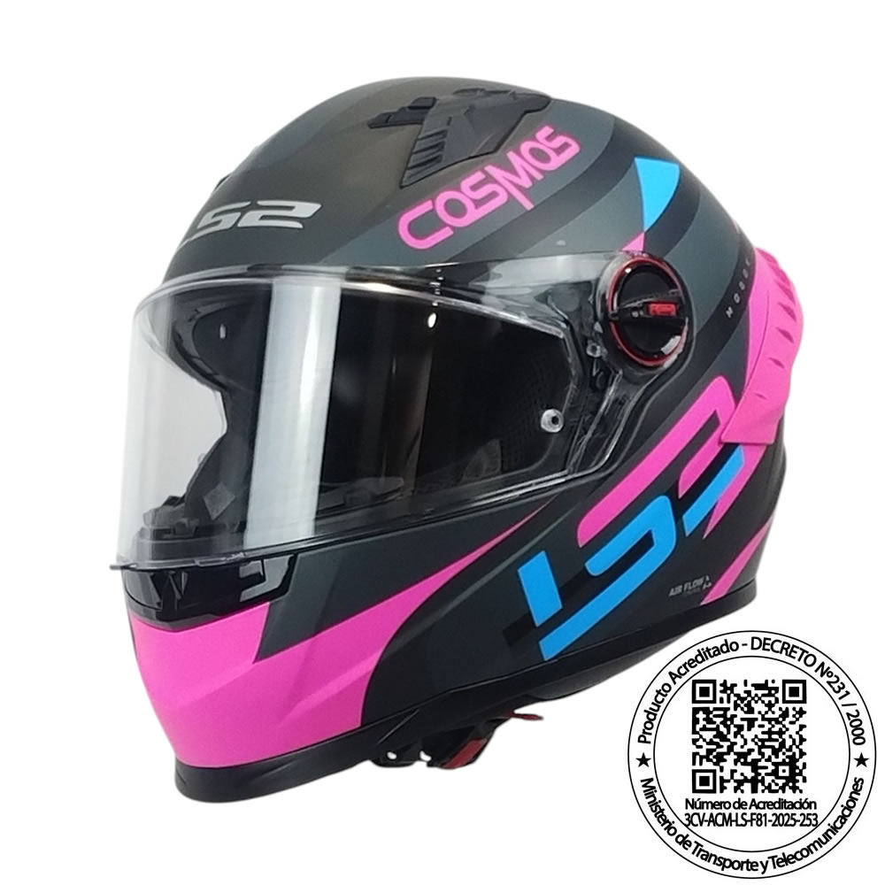 CASCO LS2 FF816 COSMOS MODOK NEGRO ROSA MATE SP/ROSA