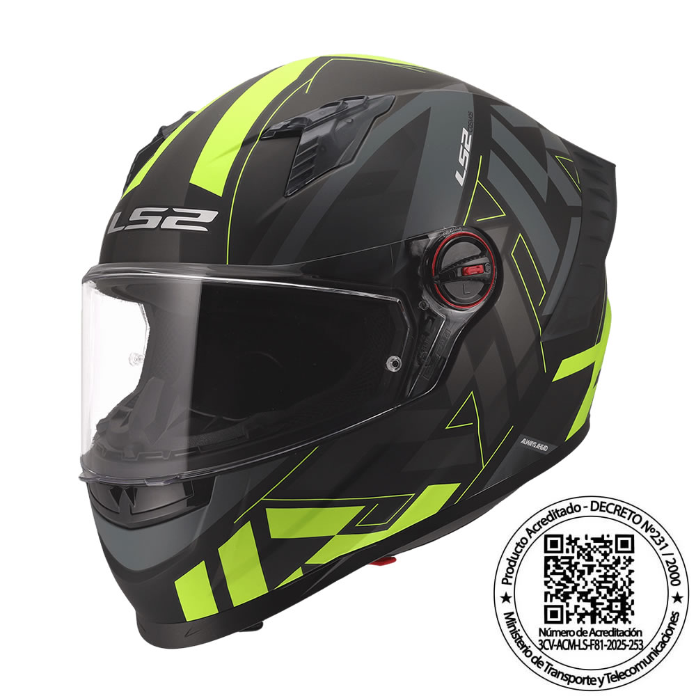 CASCO LS2 FF816 COSMOS PASKAL NEGRO AMARILLO MATE