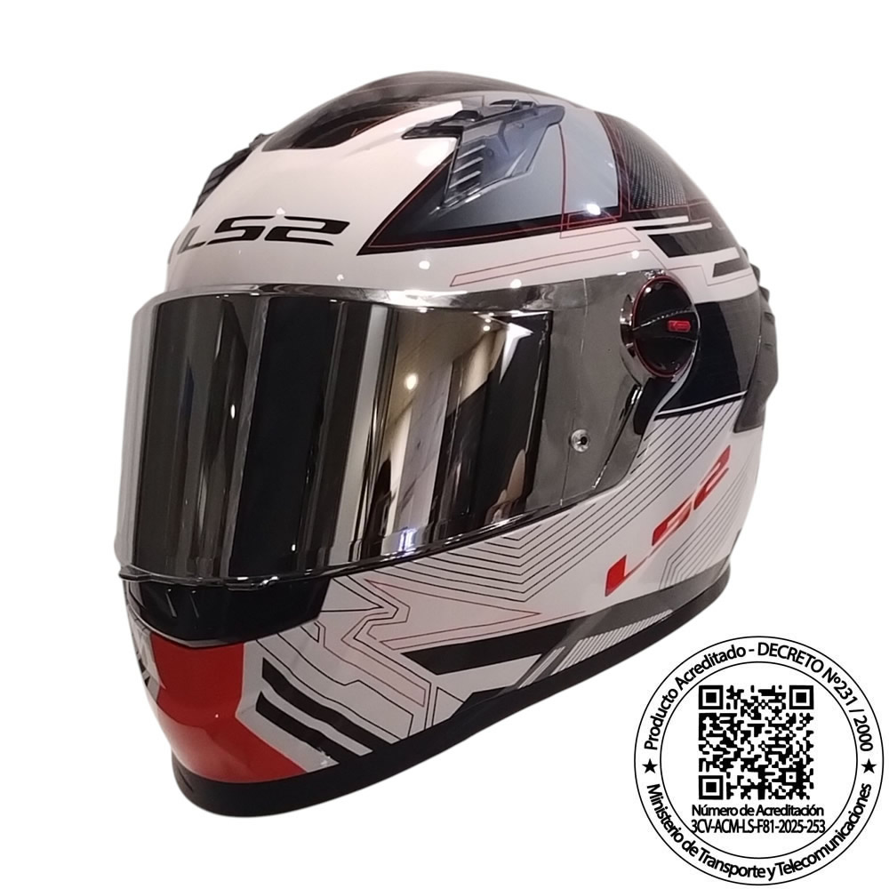 CASCO LS2 FF816 COSMOS DIGITAL BLANCO NEGRO ROJO VISOR SILVER ST