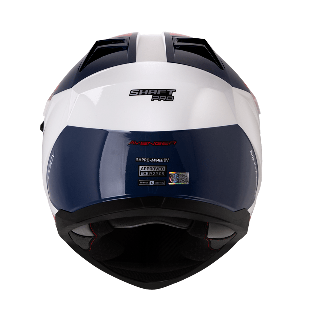 CASCOSHAFT MULTIPROPOSITO MX400 DV AVENGER AZUL BLANCO