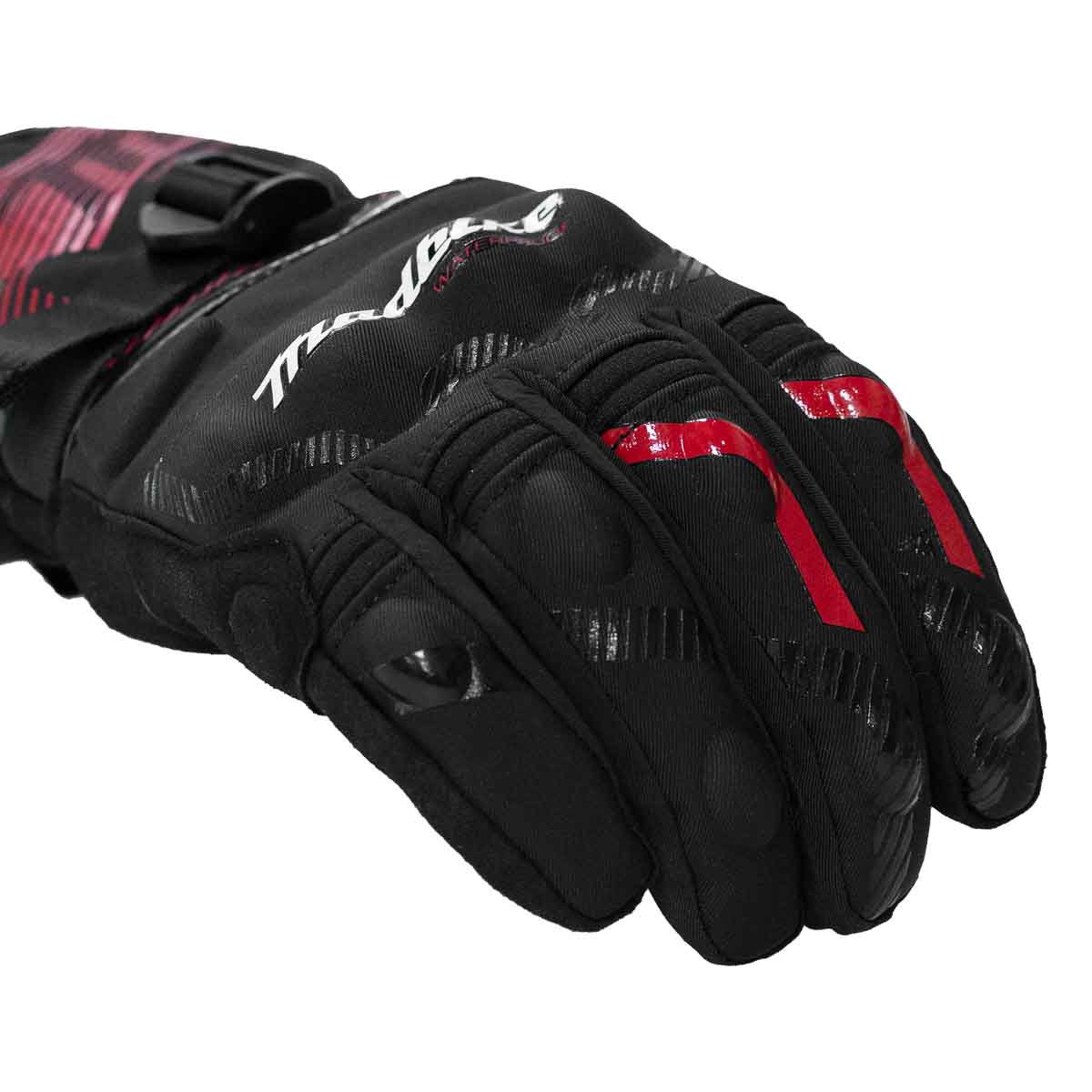 GUANTE MADBIKE MAD65 NEGRO ROJO