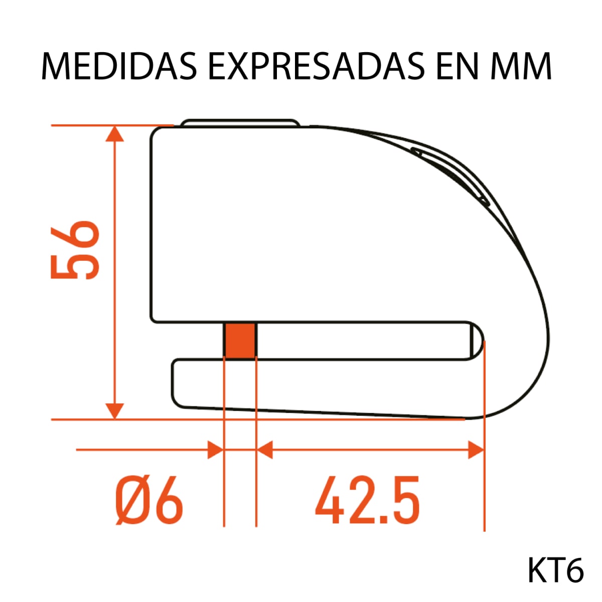 CANDADO KOVIX KT6 ALARMA VERDE FLUO KT6/CB-FG