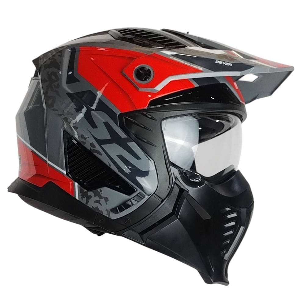 CASCO LS2 OF606 DRIFTER DEVOR SILVER TIT ROJO