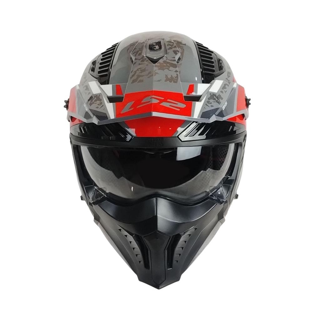 CASCO LS2 OF606 DRIFTER DEVOR SILVER TIT ROJO