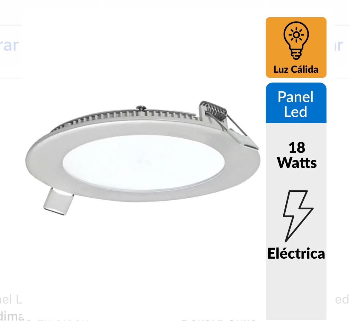 ELEK 1020230 PLAFON EMBUTIDO 18W 22CM DIAM REDONDO LUZ CALIDA