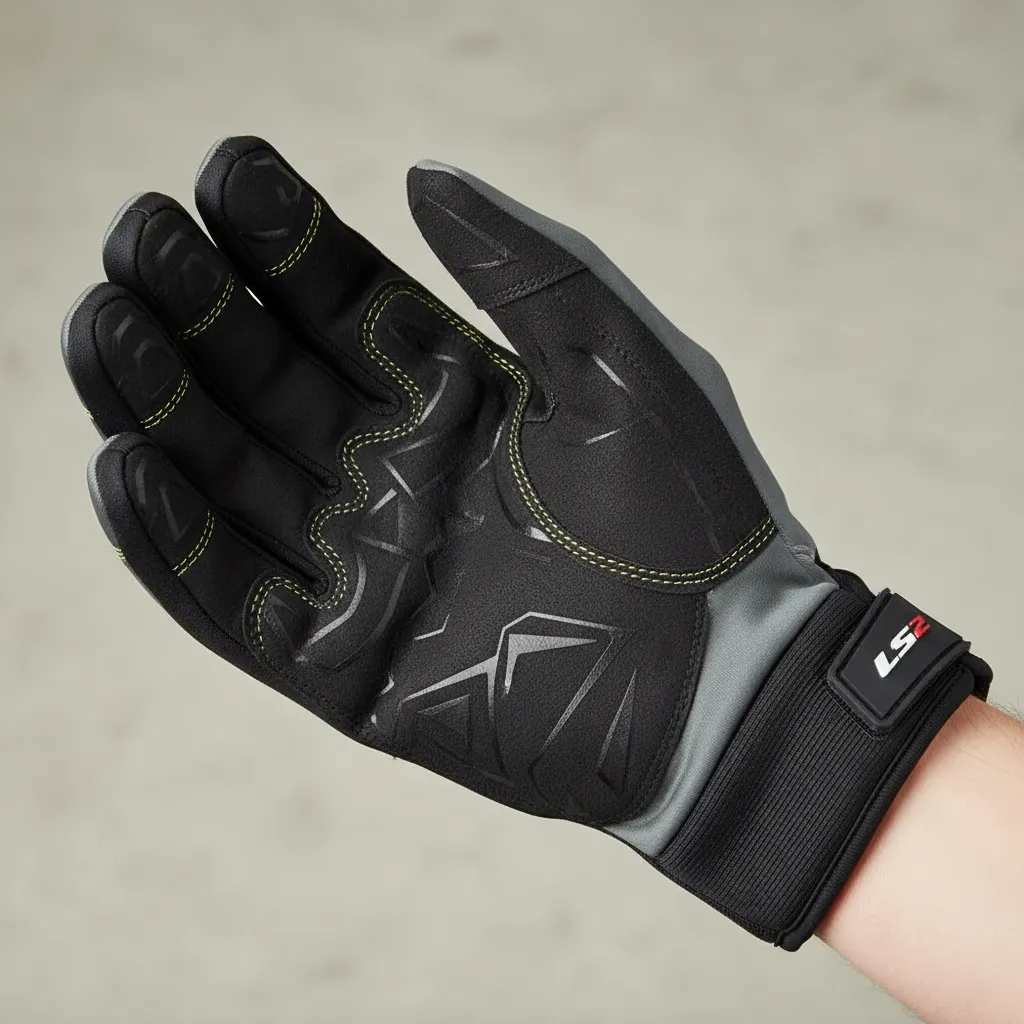 GUANTE LS2 JET II NEGRO GRIS HOMBRE