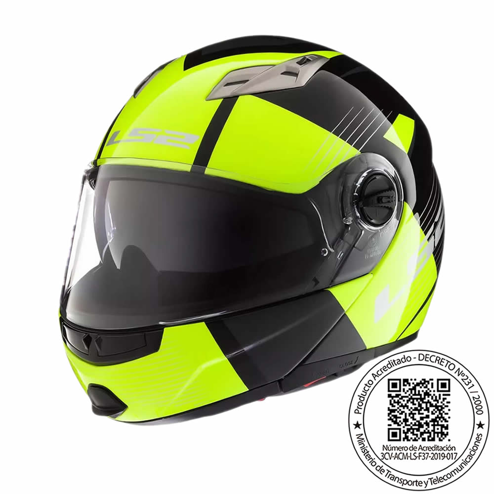 CASCO LS2 FF370 MILAN NEGRO/AMARILLO