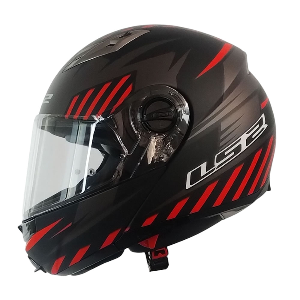 CASCO LS2 FF370 EASY EXTENT NEGRO ROJO MAT
