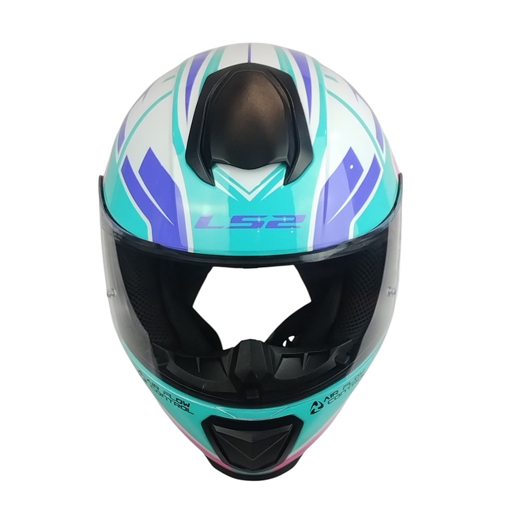 CASCO LS2 FF802 FLASH II IMPACT BLANCO ROSA CELESTE