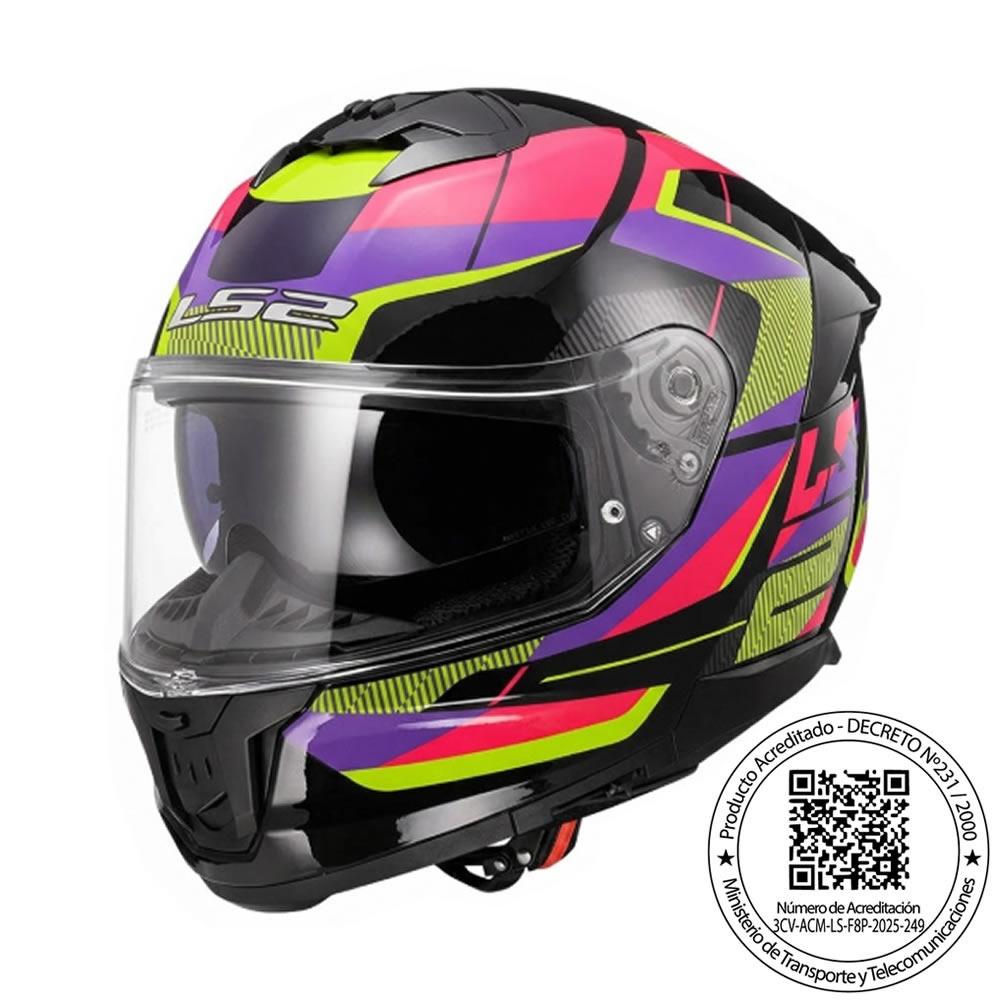 CASCO LS2 FF808 STREAM II ROAD NEGRO ROSA